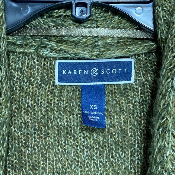 KAREN SCOTT Cardigan Green Size XS - Picture 4 of 7
